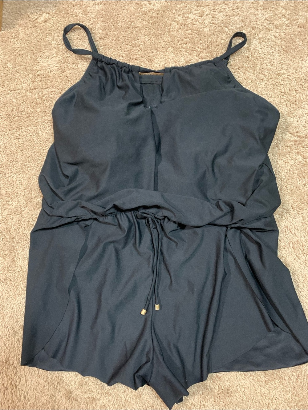 Time and Tru Black Romper Swimsuit